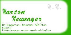 marton neumayer business card
